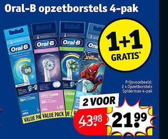 Kruidvat Oralb opzetborstels 4pak aanbieding