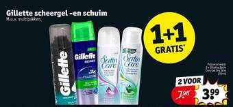 Kruidvat Gillette scheergel -en schuim aanbieding