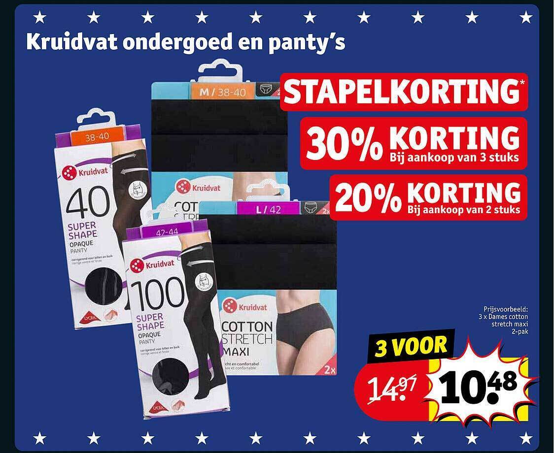 Kruidvat ondergoed en panty's promotie bij Kruidvat