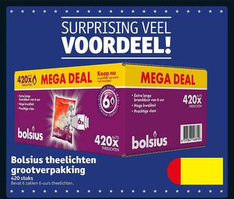 Kruidvat Bolsius theelichten grootverpakking aanbieding