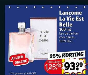 Kruidvat Lancome la vie est belle aanbieding