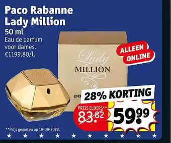 Kruidvat Paco rabanne lady million aanbieding