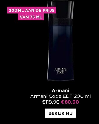 ICI PARIS XL Armani code EDT 200ml aanbieding