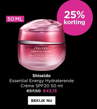 ICI PARIS XL Shiseido essential energy hydraterende creme SPF20 50ml aanbieding