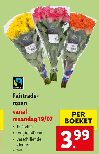 Lidl Fairtrade rozen aanbieding