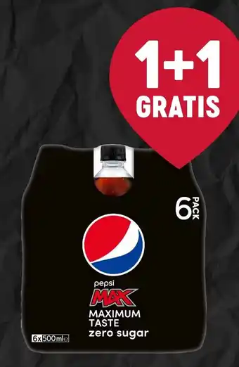 Pepsi max maximum taste zero sugar 6 pack 1+1 gratis