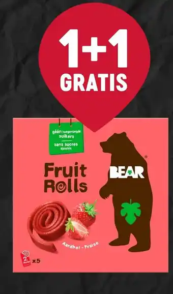 Delhaize Fruit rolls 1+1 gratis aanbieding