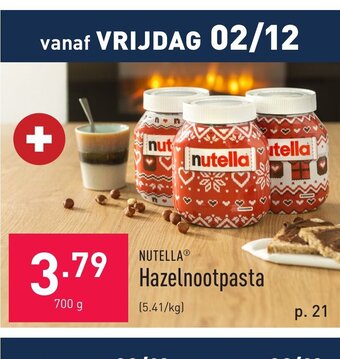 ALDI Nutella hazelnootpasta 700g aanbieding