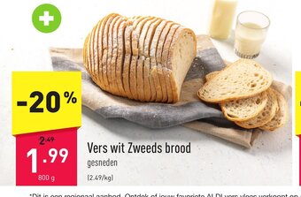 ALDI Vers wit zweeds brood 800g aanbieding