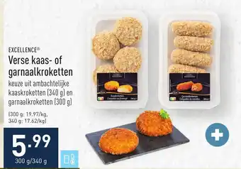ALDI Excellence verse kaas- of garnaalkroketten 300g/340g aanbieding