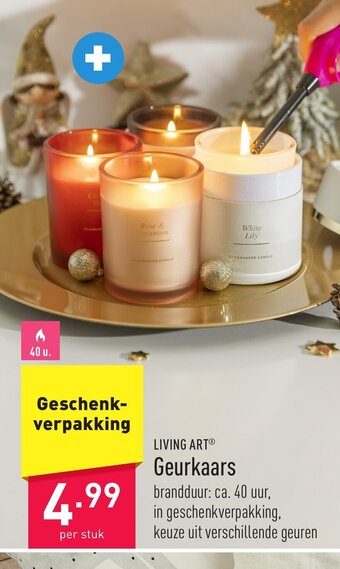 ALDI Living art Geurkaars per stuk aanbieding