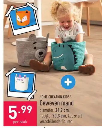 ALDI Home creation kids geweven mand per stuk aanbieding