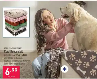 ALDI Home Creation Living Coralfleeceplaid 125 x 150 cm per stuk aanbieding