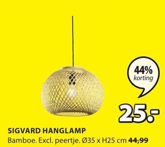 Jysk Sigvard Hanglamp aanbieding