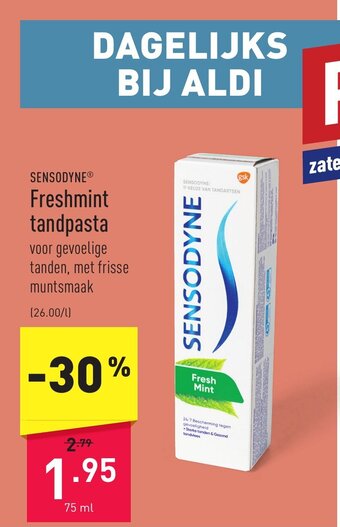 ALDI Sensodyne Freshmint tandpasta 75 ml aanbieding