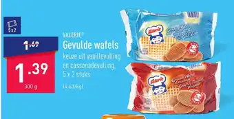 ALDI Valerie Gevulde wafels 300g aanbieding