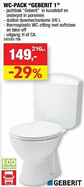 Hubo Wc-pack geberit 1 aanbieding