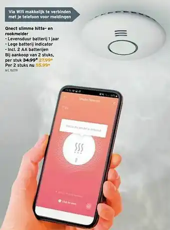 GAMMA Qnect slimme hitte- en rookmelder aanbieding