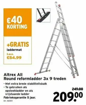 GAMMA Altrex all round reformladder 3x 9 treden aanbieding