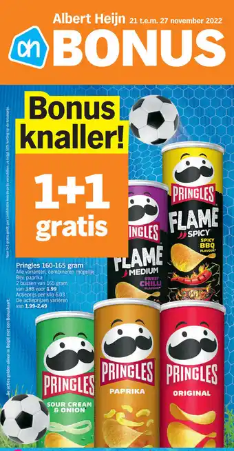 Albert Heijn Pringles 160-165 gram Alle varianten 2 bussen van 165 gram aanbieding