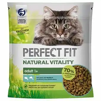 Zooplus 650g Perfect Fit Natural Vitality Adult 1+ Zalm en Witvis Droogvoer Katten aanbieding