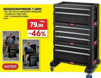 Hubo Gereedschapswagen 7 lades aanbieding