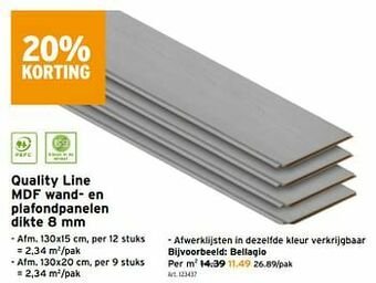 GAMMA Quality line mdf wand- en plafondpanelen aanbieding