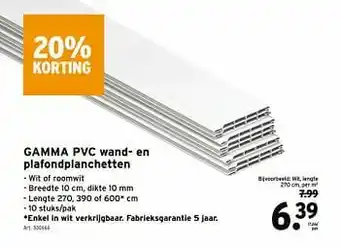 GAMMA Gamma pvc wand- en plafondplanchetten aanbieding