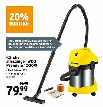 GAMMA Kärcher alleszuiger wd3 premium 1000w aanbieding