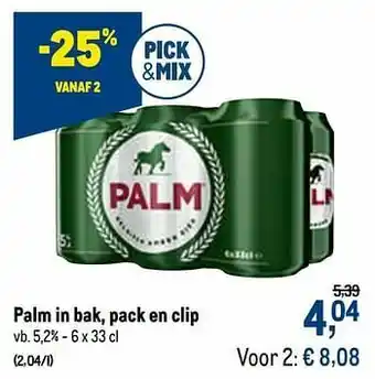 Palm in bak, pack en clip