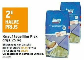 GAMMA Knauf tegellijm flex grijs aanbieding
