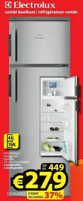 ElectroStock Electrolux combi koelkast - réfrigérateur combi ej2302aox2 aanbieding