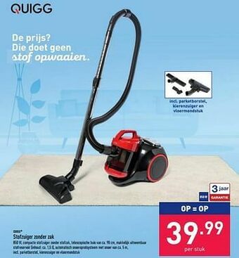 ALDI Quigg stofzuiger zonder zak aanbieding