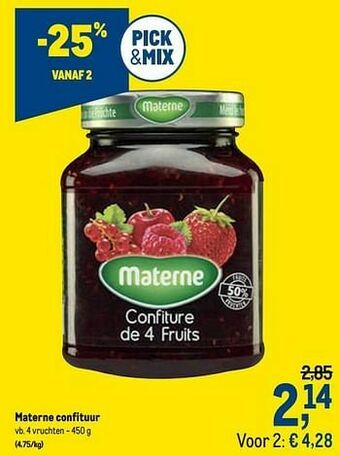 Makro Materne confituur 4 vruchten aanbieding