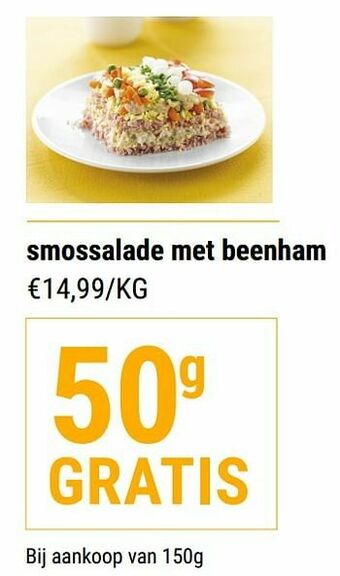 Budgetslager Smossalade met beenham aanbieding