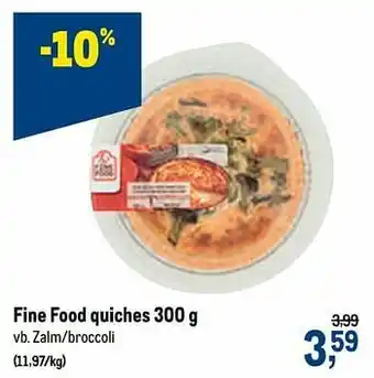 Makro Fine food quiches zalm-broccoli aanbieding