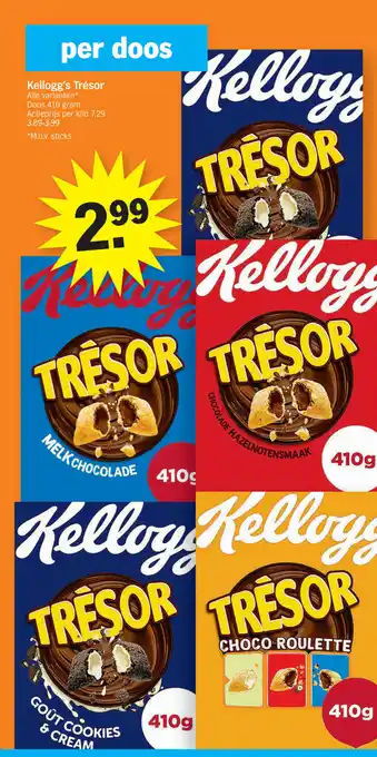 Albert Heijn Kellogg's Tresor Alle varianten Doos 410 gram aanbieding