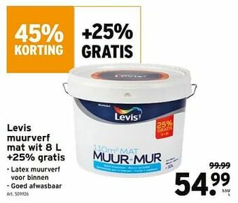 GAMMA Levis muurverf mat wit aanbieding