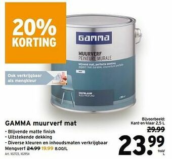 GAMMA Gamma muurverf mat aanbieding