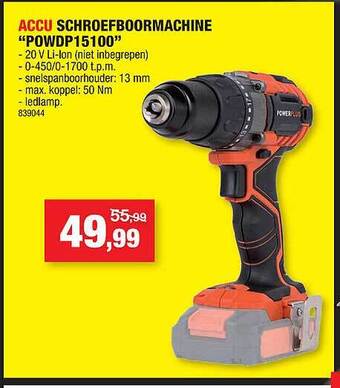 Hubo Powerplus accu schroefboormachine aanbieding