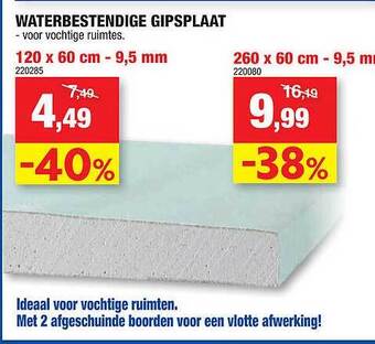 Hubo Waterbestendige gipsplaat aanbieding