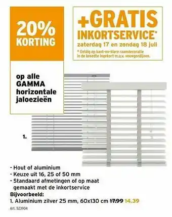 Gamma horizontale jaloezieën aluminium zilver
