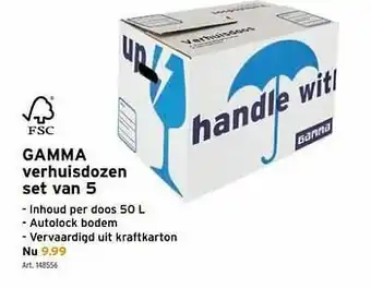 GAMMA Gamma verhuisdozen set van 5 aanbieding
