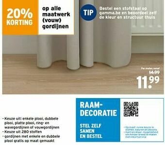 GAMMA Maatwerk vouw gordijnen aanbieding