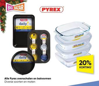 Big Bazar Pyrex ovenschalen en bakvormen aanbieding