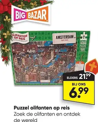 Puzzel olifanten op reis