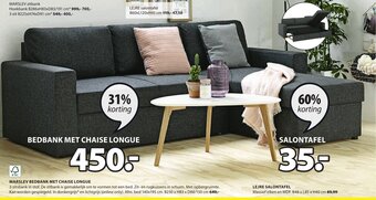Jysk Marslev Bedbank Met Chaise Longue aanbieding