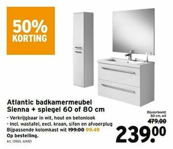 GAMMA Atlantic badkamermeubel sienna + spiegel aanbieding