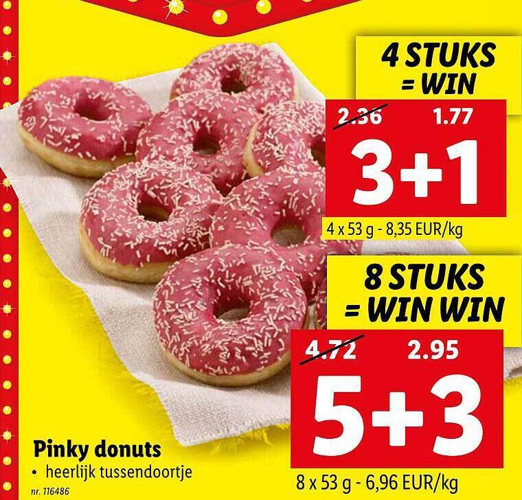 Pinky donuts promotie bij Lidl
