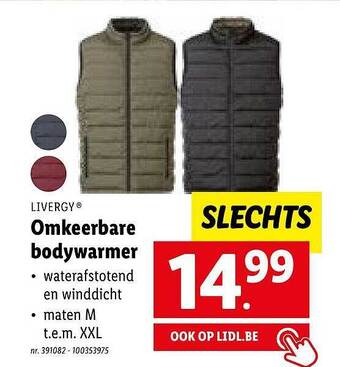 Lidl Livergy omkeerbare bodywarmer aanbieding